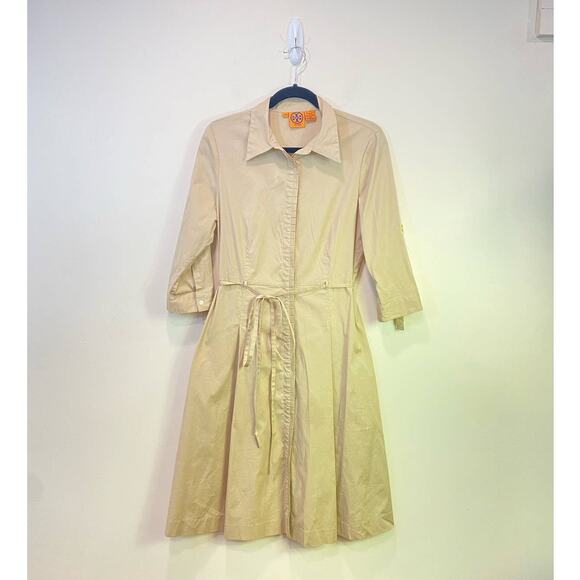 Tory Burch Tan Wardrobe Capsule Dress, Safari ,Quiet Luxury , Belted Classic 10 - Picture 8 of 10